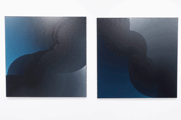 CHRIS PILLOT Peintures abstraites ABSOLU INDIGO Exposition Bordeaux Galerie Art'Gentiers
