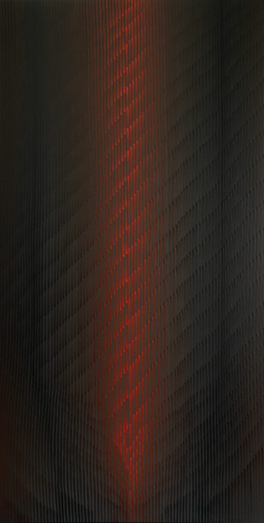 Indigo Rouge 02 2024 - 60 cm x 120 cm - huile sur toile
