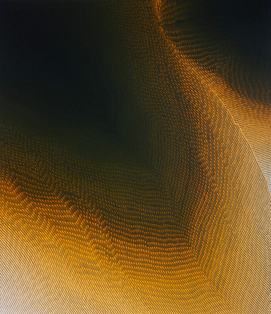 Indigo Or 01 2025 - 140 cm x 120 cm - huile sur toile