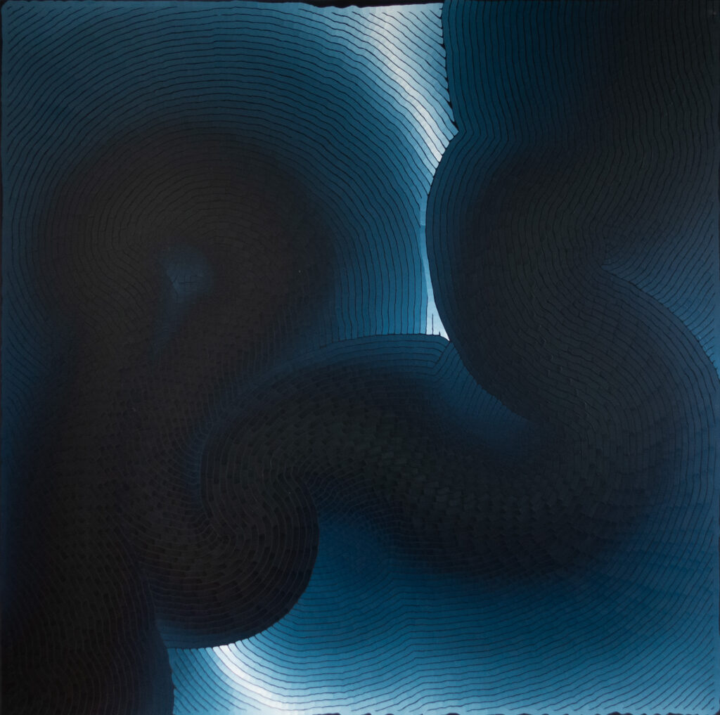 Indigo noir 02 2022 - 135 cm x 135 cm - huile sur toile