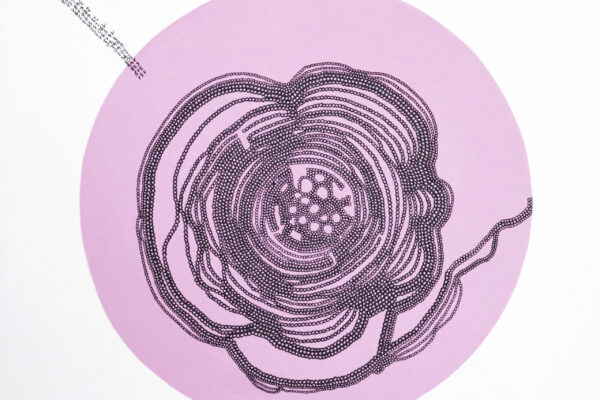 H 0606-disque-rose-50x50cm-acrylique-sur-toile, 2014