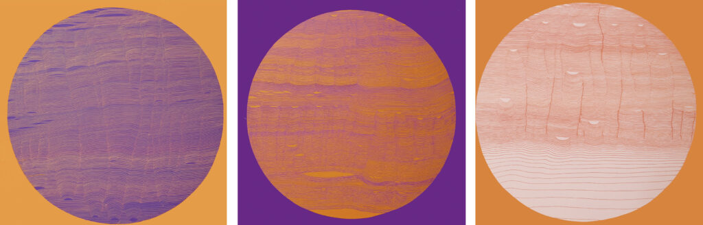 Triptyque orange & violet